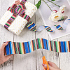 2Rolls 2 Styles Stripe Pattern Printed Polyester Grosgrain Ribbon OCOR-TA0001-37G-5