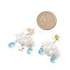3D Cloud Glass Seed Beades Dangle Stud Earrings EJEW-MZ00644-01-2