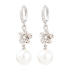 Valentine's Day Flower Brass Hoop Earrings EJEW-Z164-03P-4