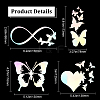 Gorgecraft  8 Sheets 4 Style Infinity Heart & Butterfly Laser Style Plastic Adhesive Car Stickers STIC-GF0001-05B-2
