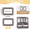 8Pcs Zinc Alloy Rectangle Buckle Ring PURS-SP0001-05B-2