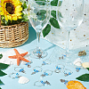 Sea Animals Alloy Wine Glass Charms AJEW-SC0002-16-4