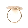 Textured Oval Alloy Adjustable Rings for Women RJEW-A045-01KCG-4