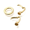 Flat Round Rack Plating Brass Fold Over Clasps KK-S508-11G-2