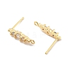 Brass Clear Cubic Zirconia Stud Earring Findings LS-KK-A238-02C-G-2