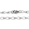 Non-Tarnish 201 Stainless Steel Teardrop Link Chain Necklace for Men Women NJEW-I122-03P-2