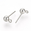 Iron Ball Stud Earring Findings KK-R071-09P-2