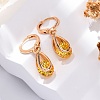 Brass Micro Pave Cubic Zirconia Leverback Earrings EJEW-K300-56G-1