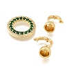 Brass Micro Pave Clear Cubic Zirconia Fold Over Clasps KK-U059-54G-2