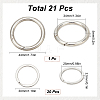 20Pcs 304 Stainless Steel Split Key Rings with 1Pc Alloy Spring Gate Rings FIND-SC0010-29-2