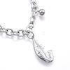 Tarnish Resistant 304 Stainless Steel Charm Bracelets BJEW-G544-21P-3