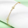 Brass Micro Pave Clear Cubic Zirconia Star Link Chain Bracelets KK-CBA3629-01G-3
