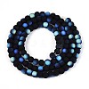 Frosted Opaque Glass Beads Strands GLAA-T032-P4mm-MBB01-2