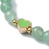 Natural Green Aventurine Round Beaded Stretch Bracelets BJEW-JB09881-03-3