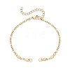 304 Stainless Steel Leaf Link Chain Bracelet Making AJEW-JB01433-1
