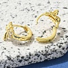 Brass Clear Cubic Zirconia Hoop Earrings EJEW-M047-05G-3