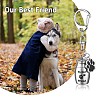 Pet Urn Key Chain Paw Print Urn Pendant Necklace Pet Cremation Jewelry Stainless Steel Paw Print Keychain Pet Keepsake Cat & Dog Urn with Storage Bag JX365A-7