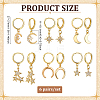 6 Pairs Brass Micro Pave Clear Cubic Zirconia Hoop Earrings EJEW-PH01464-2