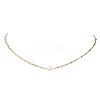 Natural Pearl Rice & 304 Stainless Steel Satellite Chain Paperclip Chain Necklaces for Women NJEW-JN05822-02-2