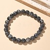 Natural Larvikite Bead Stretch Bracelets X-BJEW-K212-A-046-2