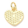 Rack Plating Brass Heart Charms KK-A185-24G-02-3