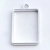 Rack Plating Alloy Rectangle Open Back Bezel Pendants PALLOY-S047-28B-FF-2