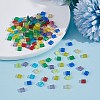 160Pcs 8 Colors 2-Hole Baking Paint Transparent Glass Seed Beads SEED-AR0001-27-4