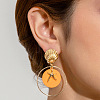 Starfish Alloy Enamel Dangle Stud Earrings FS-WGE4477-05-1