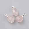 Natural Rose Quartz Pendants X-G-G845-07S-11-1