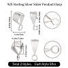 CREATCABIN 10Pcs 2 Style Sterling Silver Tube Bails STER-CN0001-25-2