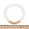 Ion Plating(IP) 304 Stainless Steel & Round Glass Beaded Stretch Bracelets for Women Men BJEW-M046-05G-5