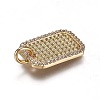 Eco-Friendly Brass Micro Pave Clear Cubic Zirconia Pendants ZIRC-H106-19-4