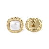 Square 316 Surgical Stainless Steel & CCB Imitation Pearl Stud Earrings for Women STAS-B063-02G-2