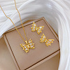 Brass Micro Pave Cubic Zirconia Pendant Necklace & Stud Earrings WG7AC39-134-1