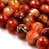 Natural Red Striped Agate/Banded Agate Round Bead Strands G-E247-04-16mm-1