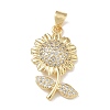 Brass Micro Pave Clear Cubic Zirconia Pendants KK-A303-07A-G-1