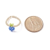 Glass Seed Braided Grape Finger Ring RJEW-TA00044-01-4
