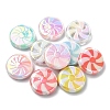 10Pcs UV Plating Opaque Acrylic Beads OACR-YW0002-21A-1