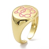 Bear Pattern Real 18K Gold Plated Open Rings for Teen Girl Women KK-C224-08G-4