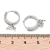 Rhodium Plated 925 Sterling Silver Cubic Zirconia Hoop Earring Findings EJEW-B038-13P-3