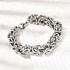 201 Stainless Steel Byzantine Chains Chain Bracelets for Women Men STAS-T077-18P-1