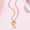 304 Stainless Steel Letter Pendant Necklaces NJEW-LP0001-52M-G-3