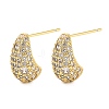 Rack Plating Teardrop Brass Stud Earrings EJEW-N055-25B-G-RS-1