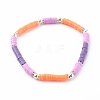 Handmade Polymer Clay Heishi Beaded Stretch Bracelets BJEW-JB06146-03-1
