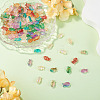 110Pcs 11 Colors Baking Paint and Golden Metal Enlaced Glass Beads DGLA-TA0001-66-5