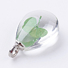 Glass Dried Flower Pendants GLAA-K018-C-3