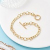 Brass Cuban Link Chains & Cable Chain Bracelets for Women BJEW-JB12755-3