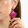 Shell Shape Alloy Enamel Dangle Stud Earrings FS-WGE4477-07-1