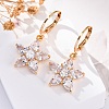 Brass Micro Pave Clear Cubic Zirconia Leverback Earrings EJEW-K300-54G-2