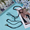 2Pcs 2 Colors Alloy Cowhide Leather Cords Neck Cord AJEW-GF0013-18-4